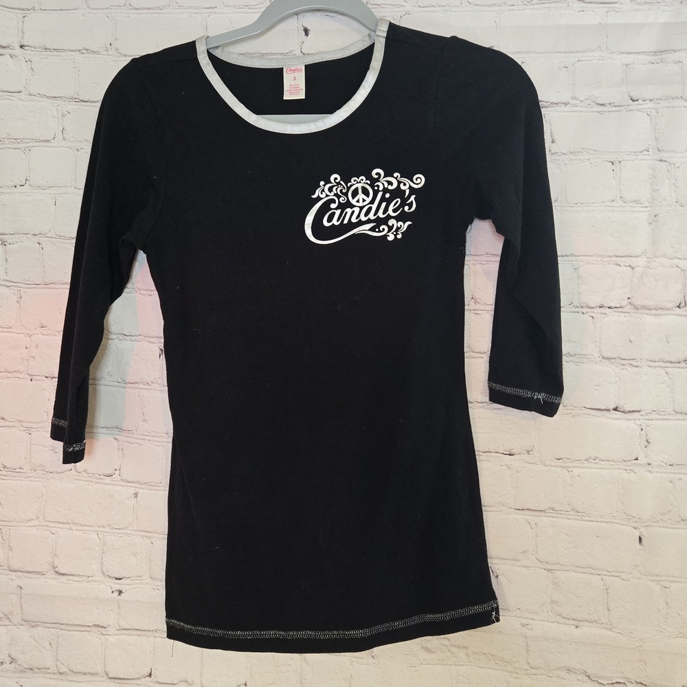 Y2K Candies Black Quarter Sleeve Sz Small Mall Goth Mcbling